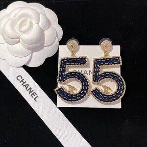 🤓🌛Model Name - CHANEL CC Handmade Gold Coin Denim Filigree Pendant 5 Earrings